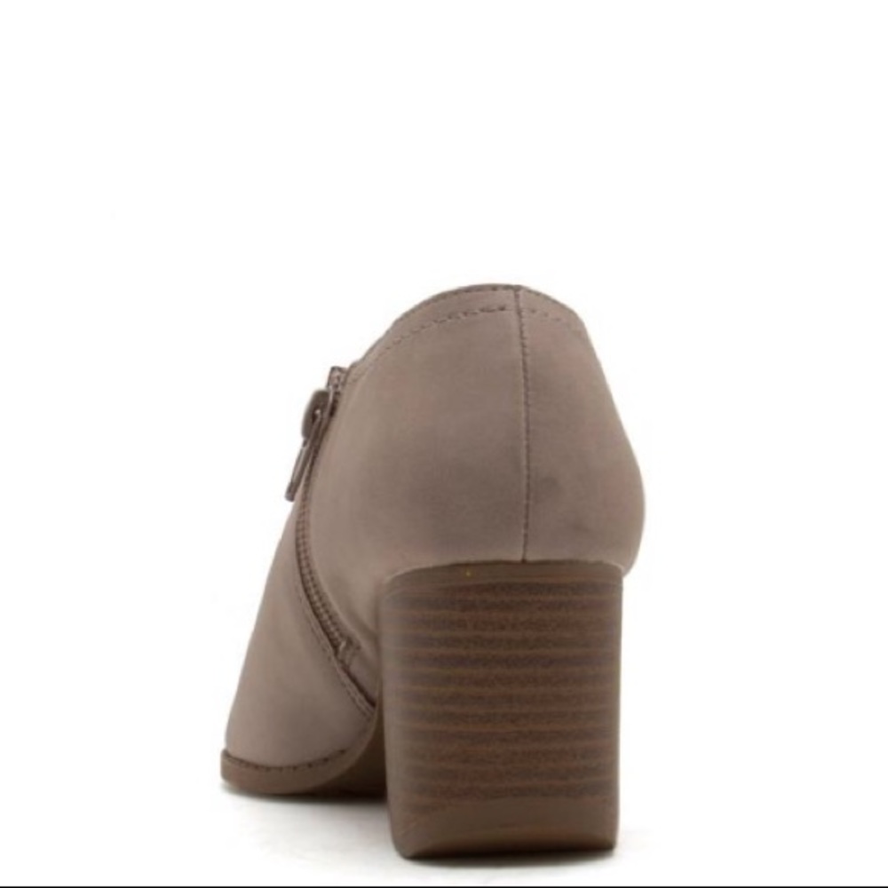 SOLD OUT - Taupe Peep Toe Side Cut Out Bootie - Picture 4 of 5